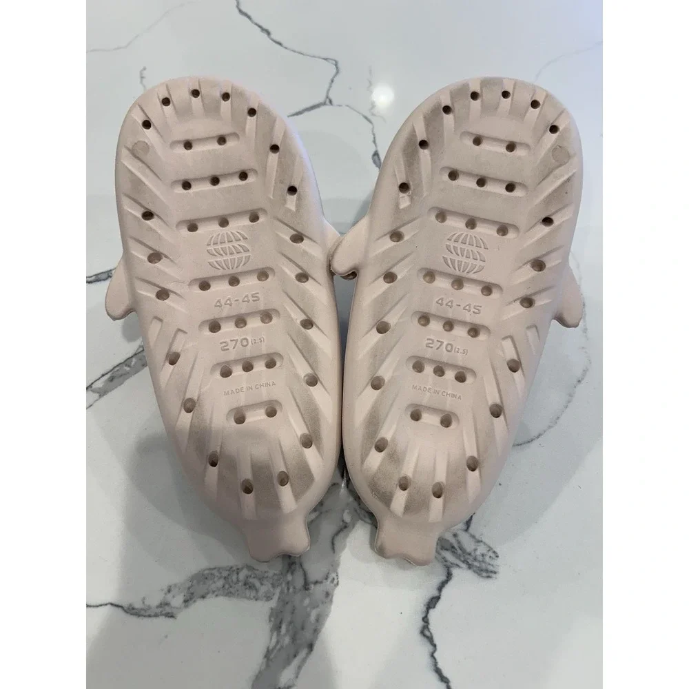 Men's Light Pink Shark Slide Sandals Lightweight 3D Slip-On EU 44-45 US 11.5